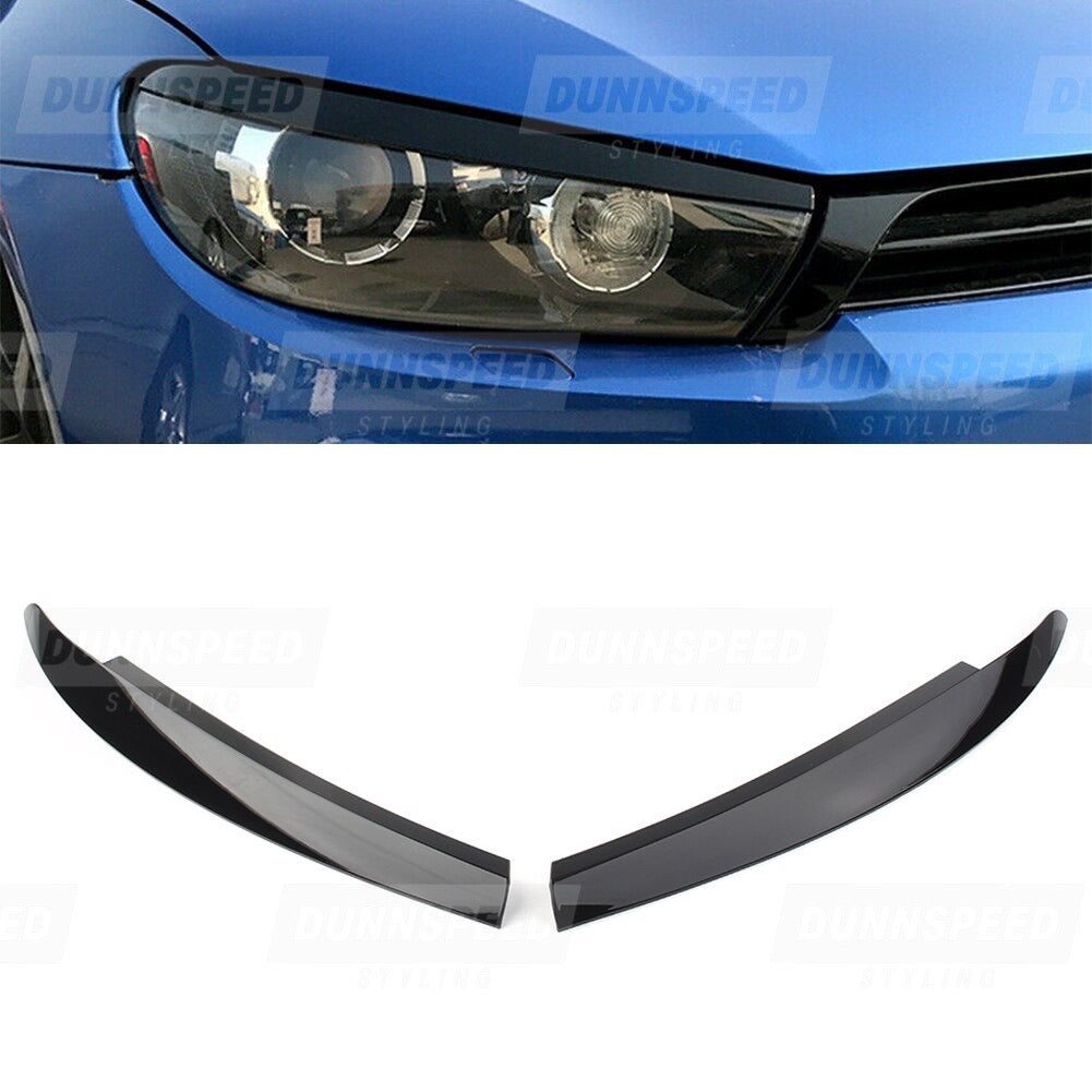 Volkswagen Scirocco Headlight Eyebrows 08-17 Glossy Black